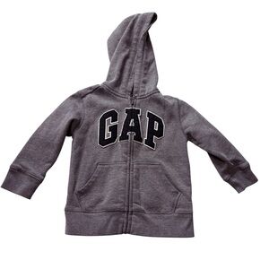 Baby Gap Light Gray Full Zip Hoodie – “GAP” Logo – Size 2 Years
